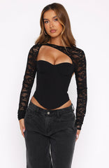 Boy's Cry Long Sleeve Bustier Black