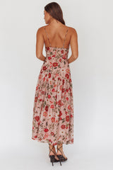 Monday Muse Drop Waist Maxi Dress Floral Red