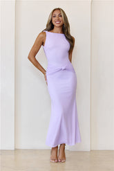 Dusk ‘Til Slay Mesh Maxi Dress Lilac