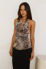 Banks Halter Top Chocolate Animal