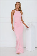 Iconic Dream Halter Maxi Dress Pink