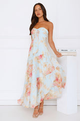 She’s the Blueprint Strapless Maxi Dress Print