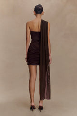 Mattea Slinky Mesh Mini Dress With Scarf