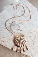 Palawan Long Shell Pendant Necklace Gold