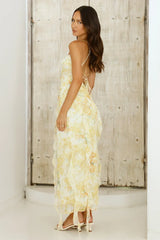 Poetic Charm Midi Dress Yellow