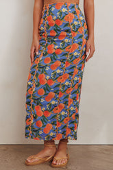 Chamberlain Scallop Trim Maxi Skirt Citrus Orange