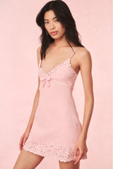 Meva Tweed Lace-Trimmed Mini Dress