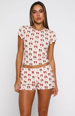 Dreamy Pyjama Shorts Bow Bliss