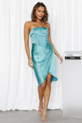 Grapevine Midi Dress Turquoise