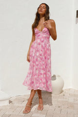 Fairytale Daydreams Midi Dress Pink