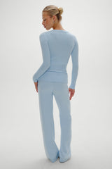 Dawson Knit Fold Over Pants - Daydream