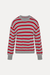 Sloane Oversized Knit Sweater - Cloud Cover Stripe