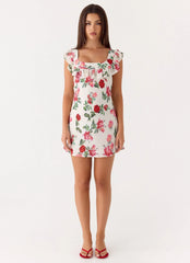 Malina Mini Dress Ivory Bloom