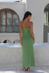 Jovi Strapless Maxi Dress Green
