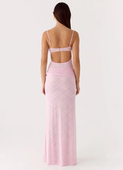 Natty Lace Mesh Maxi Dress Petal Pink