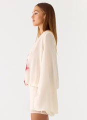 Junia Long Sleeve Mini Dress White