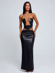 Milarae Black Midi Dress