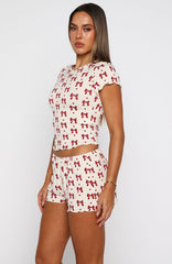 Dreamy Pyjama Shorts Bow Bliss