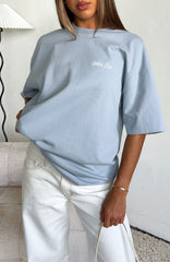 At Second Glance Oversized Tee Light Blue