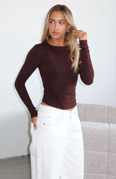 Game Over Long Sleeve Top Dark Chocolate