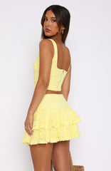 Let's Have Some Fun Lace Mini Skirt Lemon