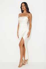 Best Friends Wedding Satin Midi Dress Champagne
