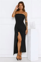 Sunshine Shuffle Strapless Maxi Dress Black