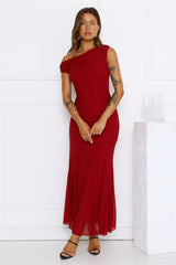 Moonlit Mischief Mesh Maxi Dress Wine