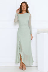 Darling At Dusk Long Sleeve Maxi Dress Sage