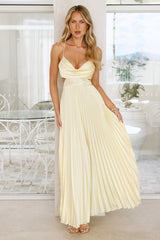 In My Prime Satin Maxi Dress Yellow