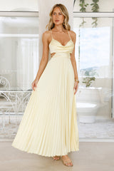 In My Prime Satin Maxi Dress Yellow