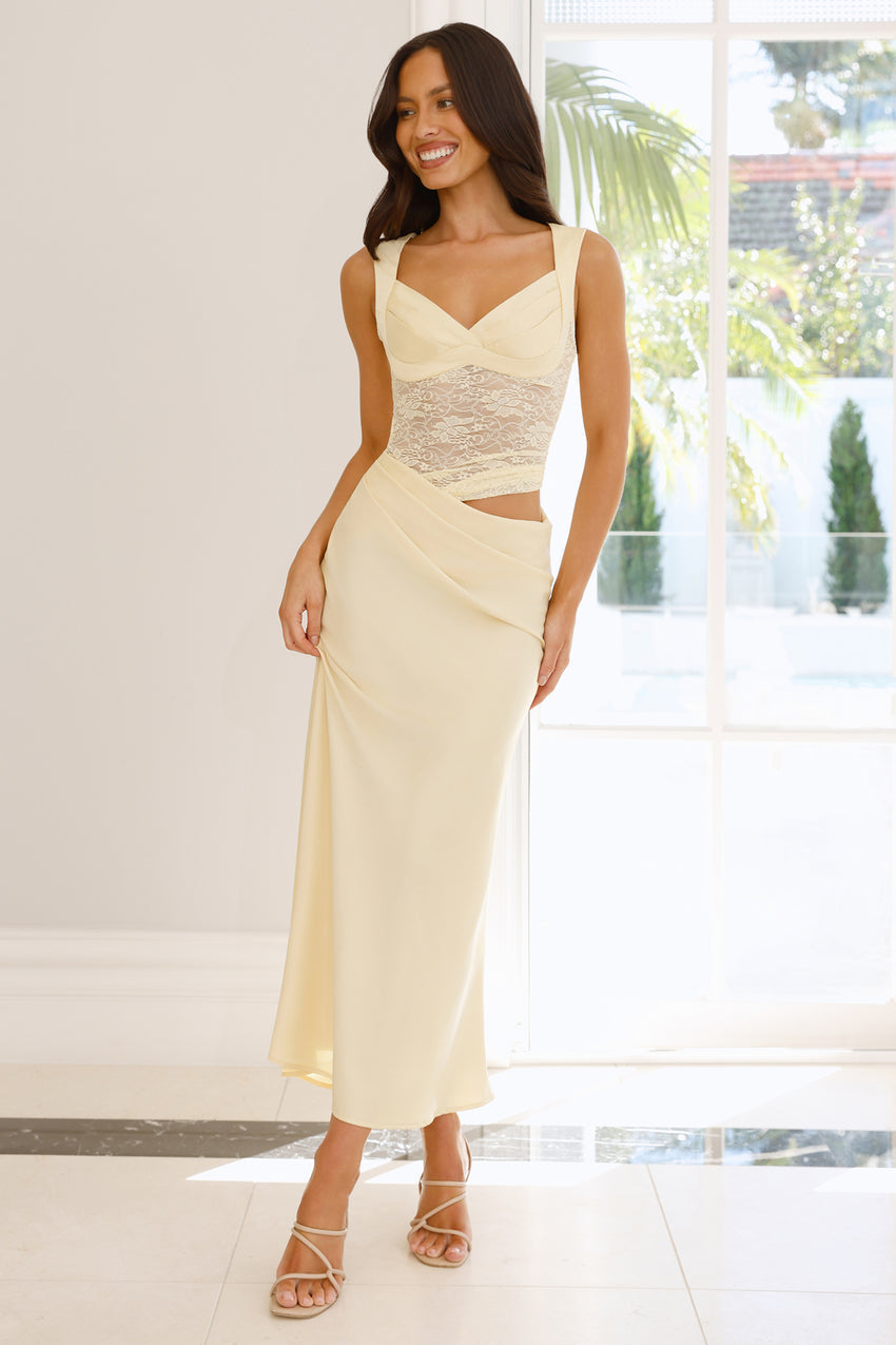 Daydream Daze Lace Maxi Dress Yellow