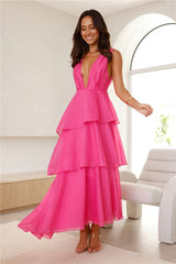 Fashion Zone Maxi Dress Hot Pink