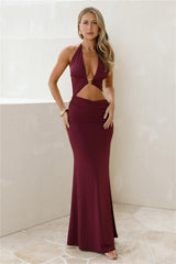 Lumia Halter Maxi Dress Plum