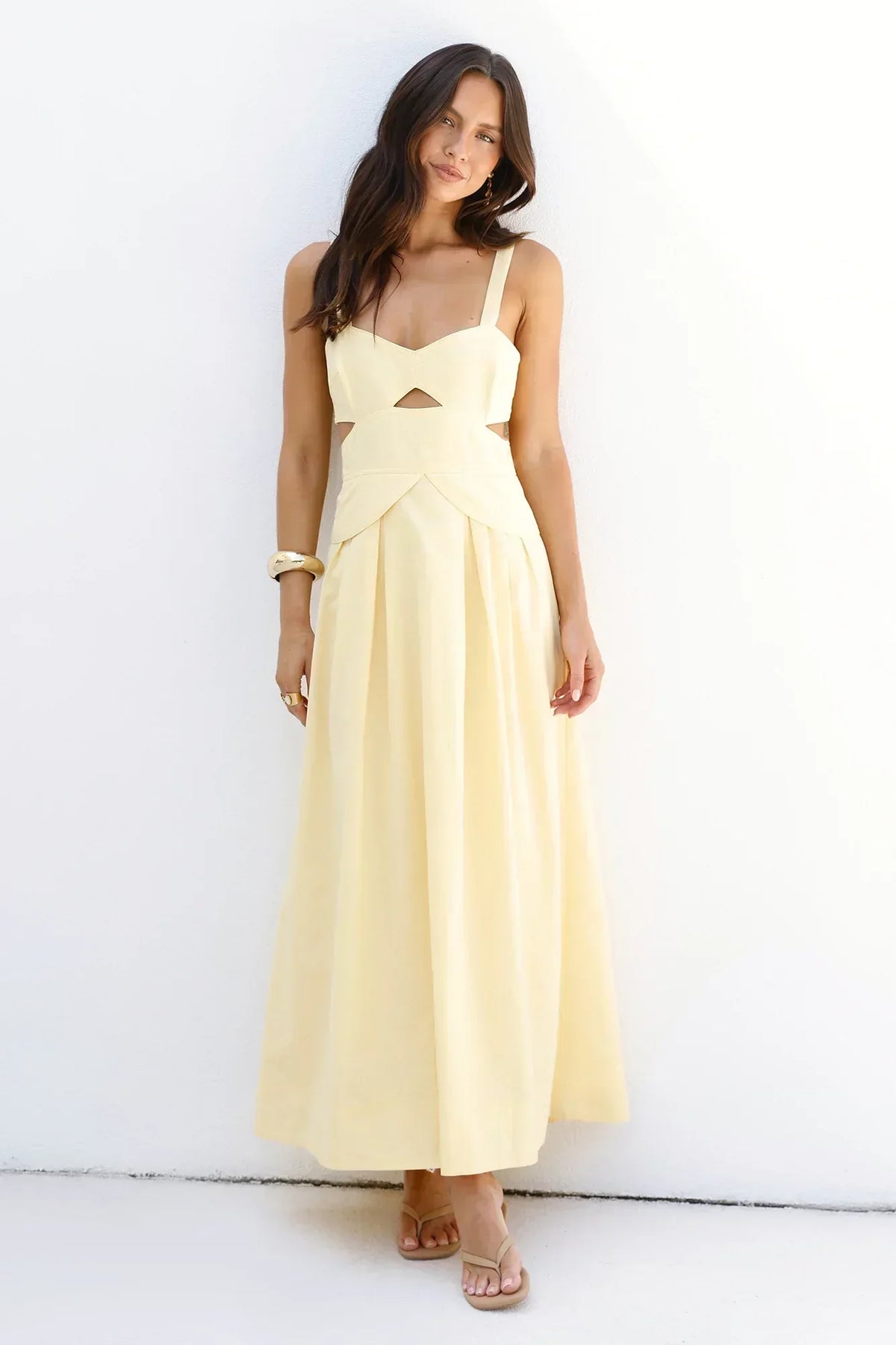 Wild Dahlia Maxi Dress Yellow