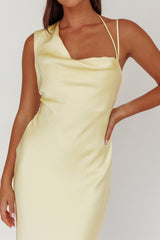 Eros Asymmetric Cowl Neck Maxi Dress Butter