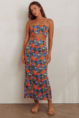 Chamberlain Scallop Trim Maxi Skirt Citrus Orange