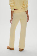 Dawson Knit Fold Over Pants - Vanilla Sugar