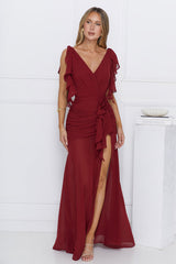 Luxe Influence Maxi Dress Burgundy