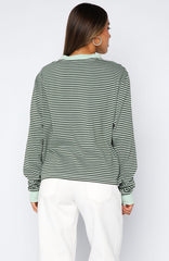 Touchdown Long Sleeve Tee Green Stripe