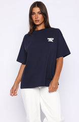 Club 14 Allie Oversized Tee Navy