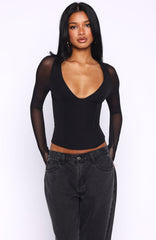 Past Your Prime Long Sleeve Top Black